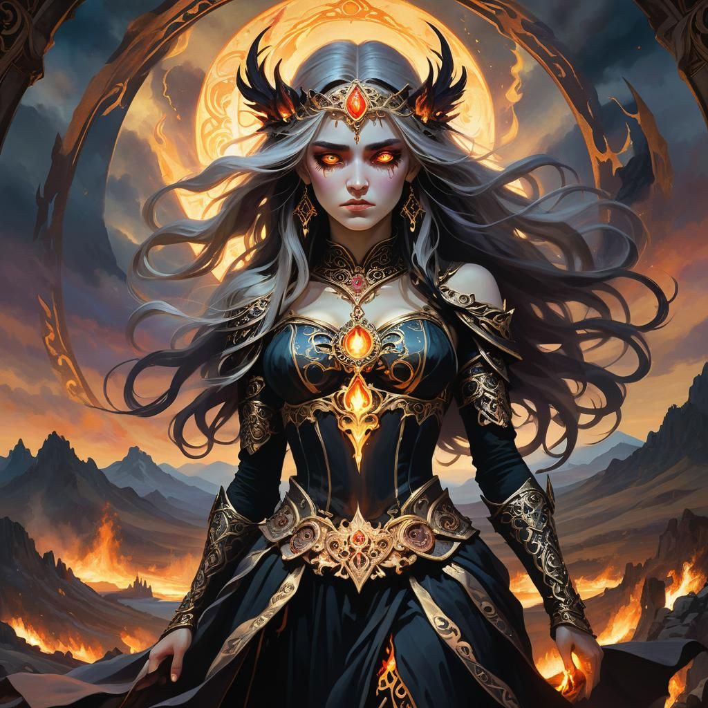 Ereshkigal Portrait in Dark Fantasy Style