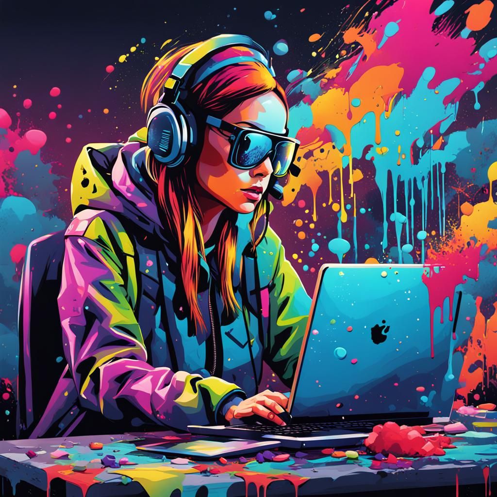 Digital Marketing Agent in Graffiti Art Style