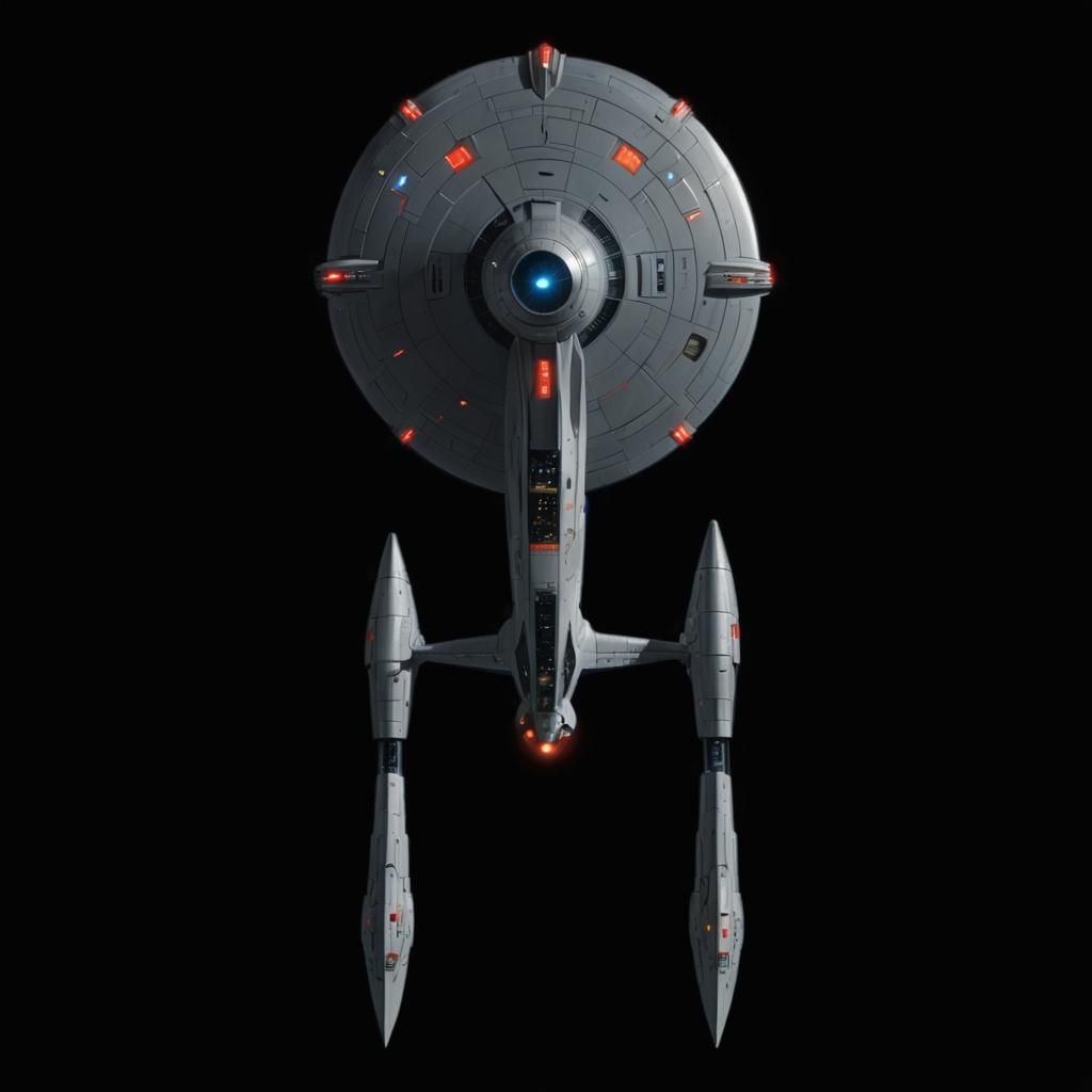 Futuristic Starship in Deep Space