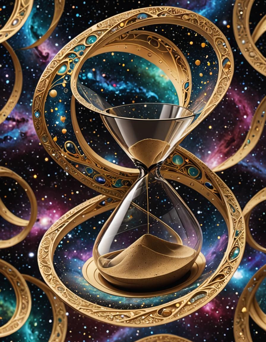 Möbius strip hourglass, cosmic detailed 8k resolution