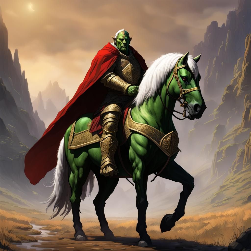 Half-Orc Paladin in Prayer: Dark Fantasy Concept Art