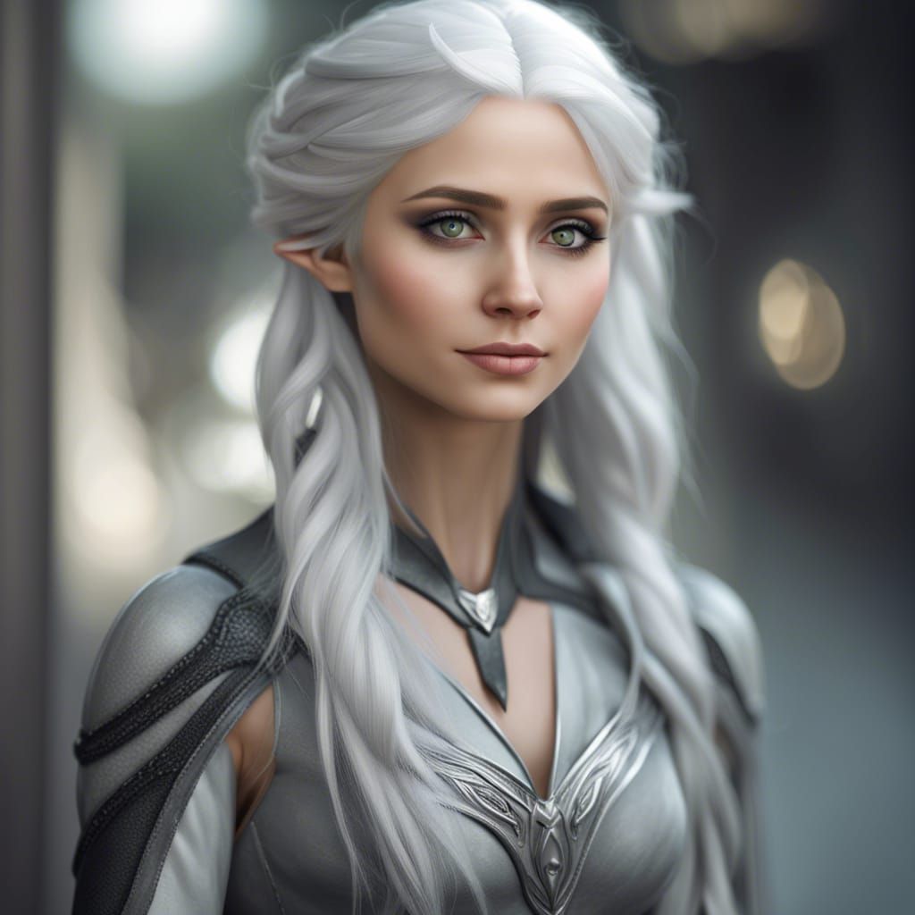 Realistic Elf Woman Portrait in 8K Resolution