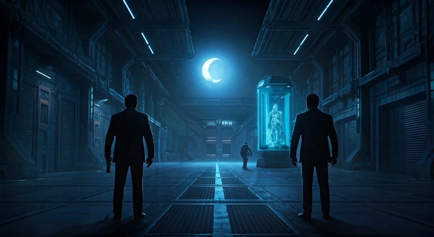 Men in Black Infiltrate Area 51 at Night