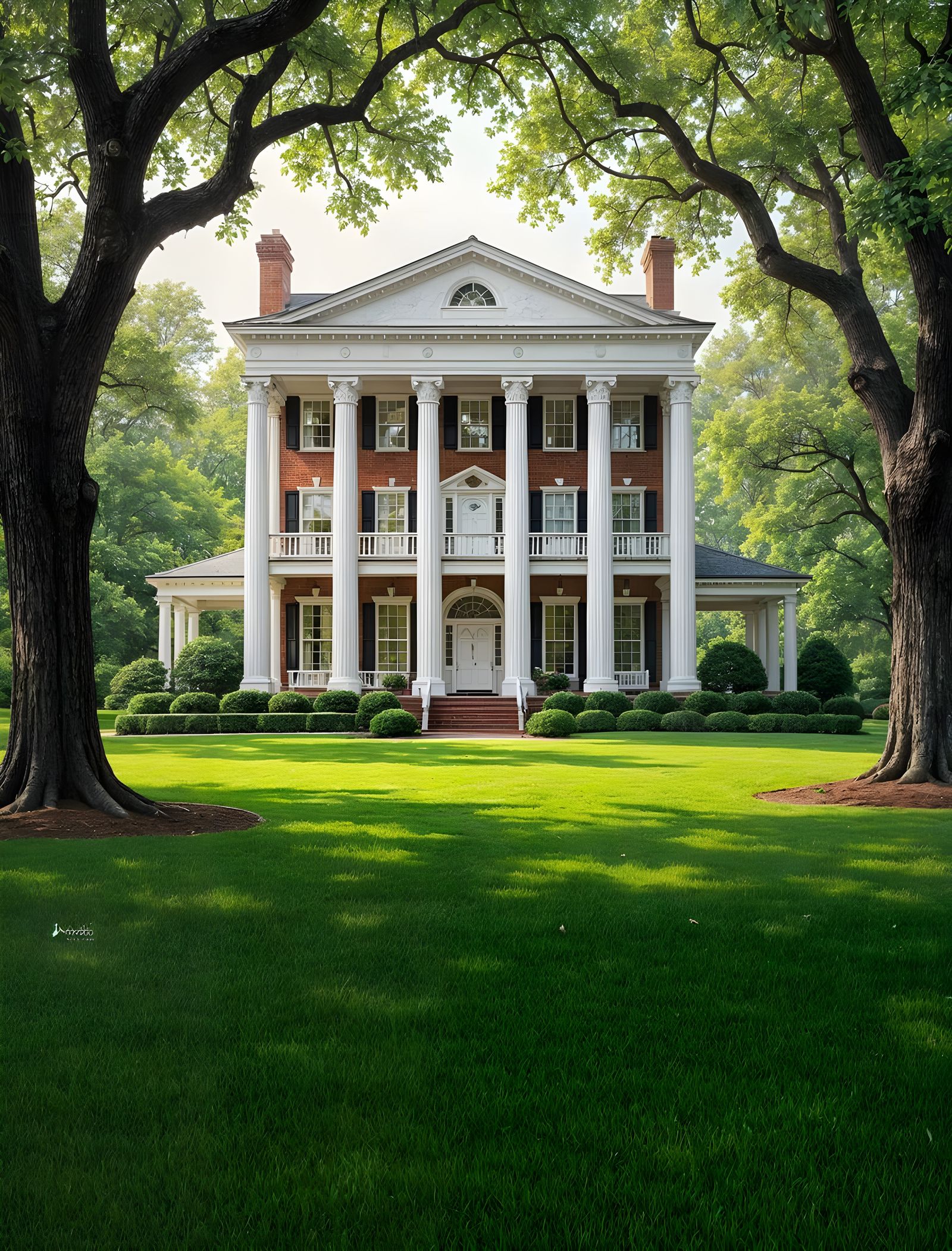 Elegant Antebellum Plantation House in Realistic Style