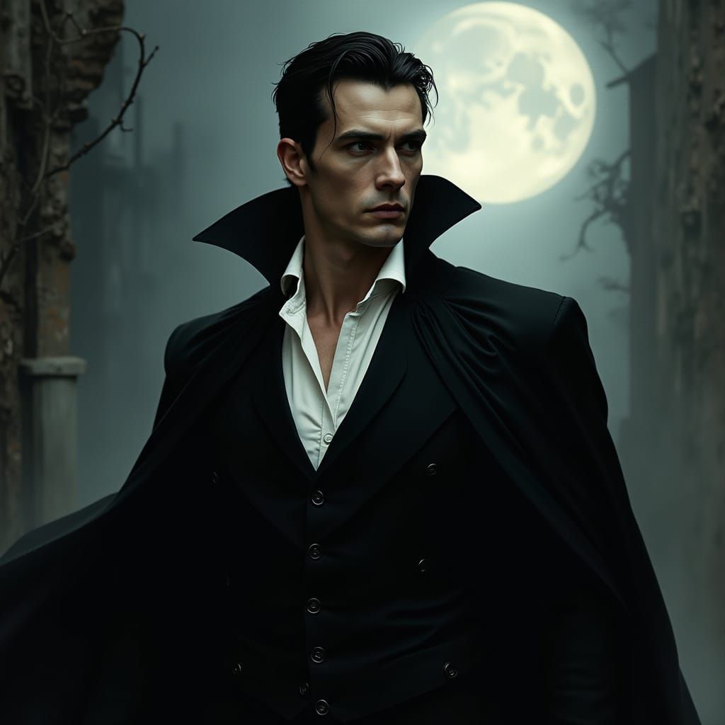 Mysterious Vampire in Dark Victorian Elegance
