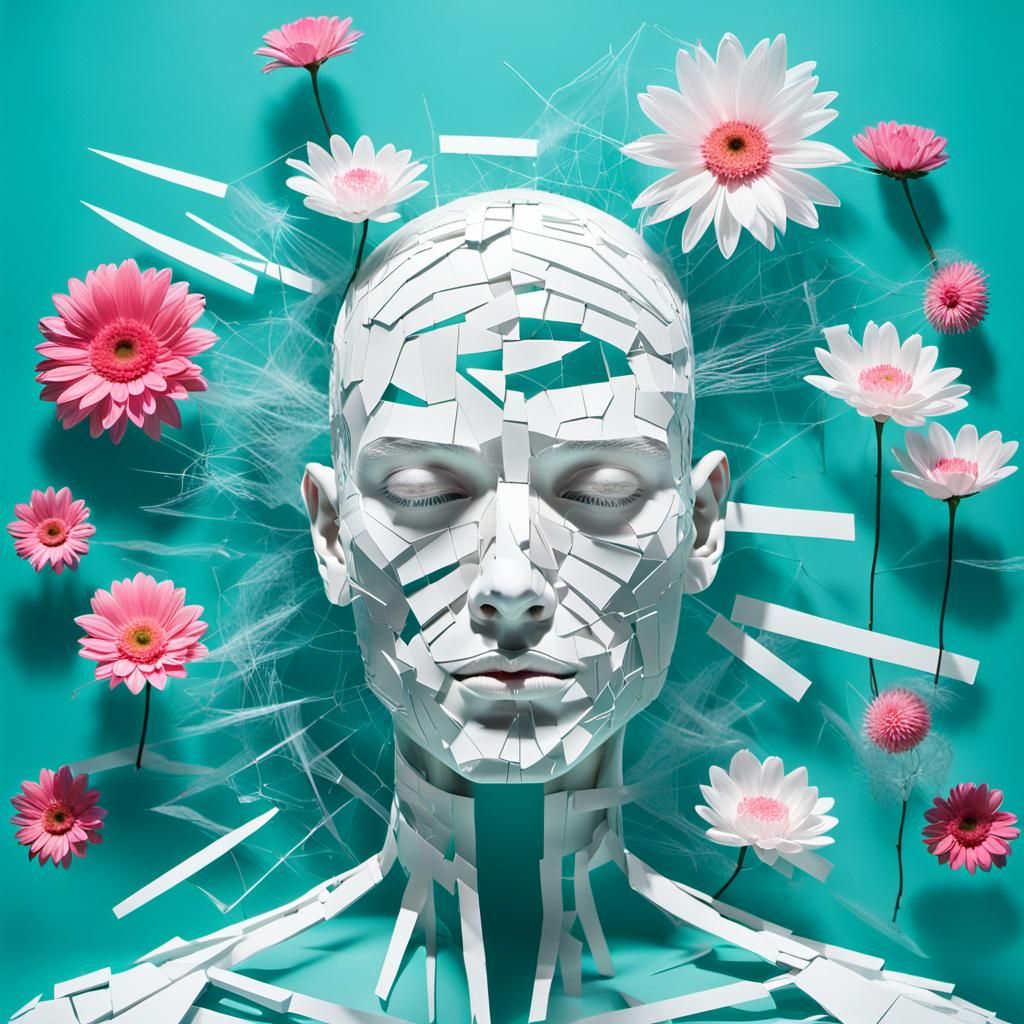 Fragmented Figure in Surrealist Abstract