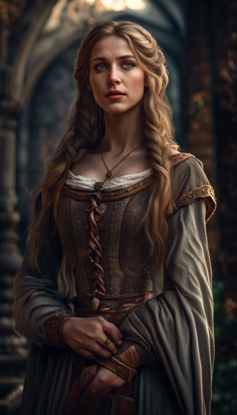 Beautiful Medieval Maiden in High Resolution