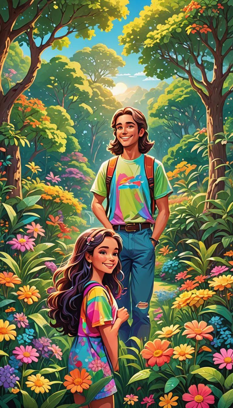 Uplifting digital illustration of a bright future, vibrant c...