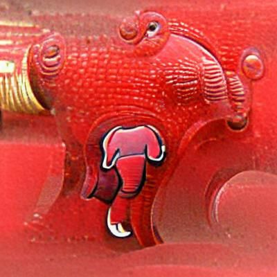 Bold Red Elephant AI Art
