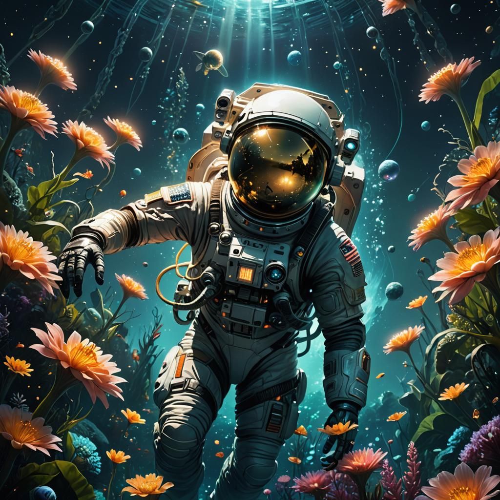 Oceanic Astronaut's Alien Flora Discovery