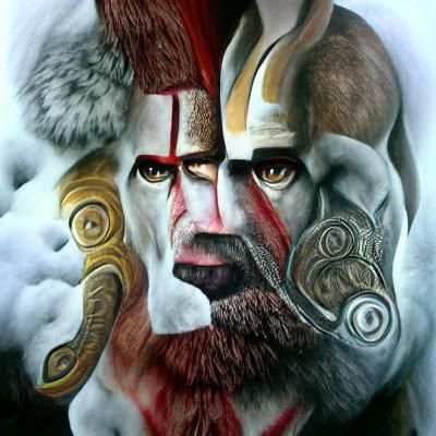 Hyperrealistic Kratos, God of War of Ragnarok