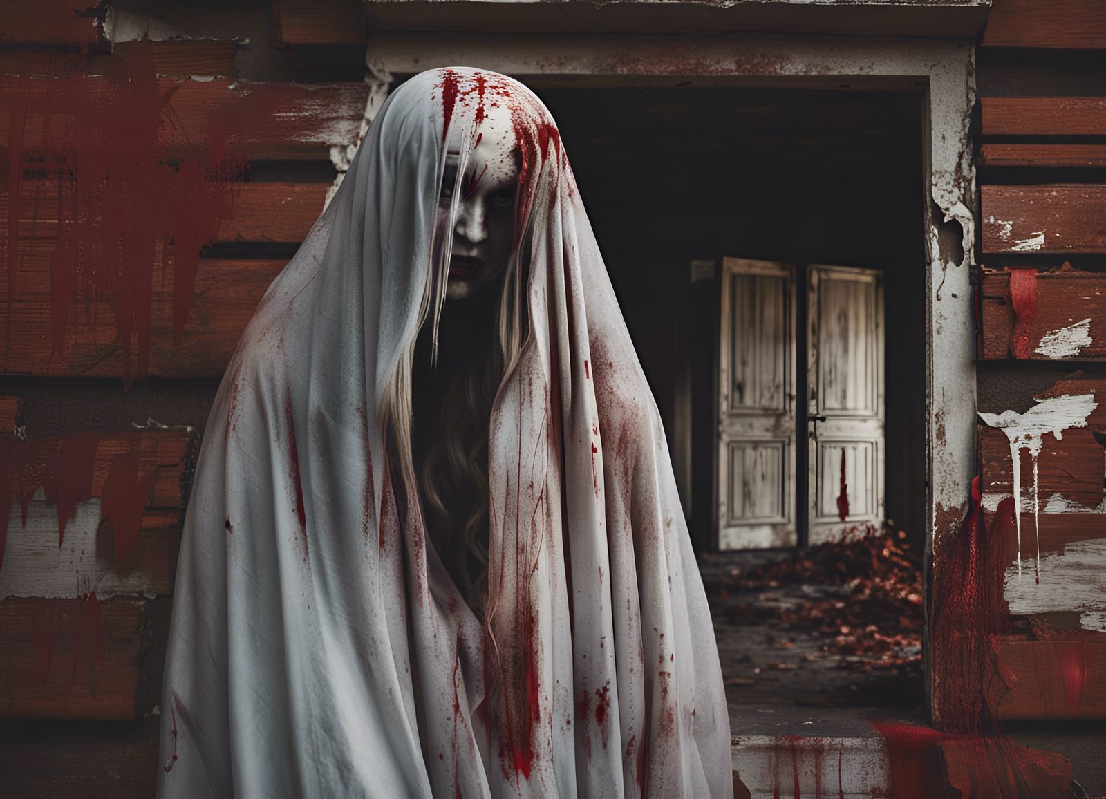 Scary Ghost Woman Haunting Abandoned House