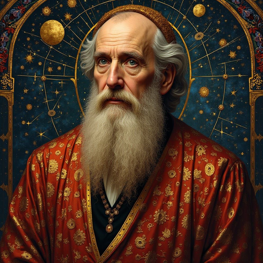 Imagine a photorealistic portrait of a distinguished rabbi, ...