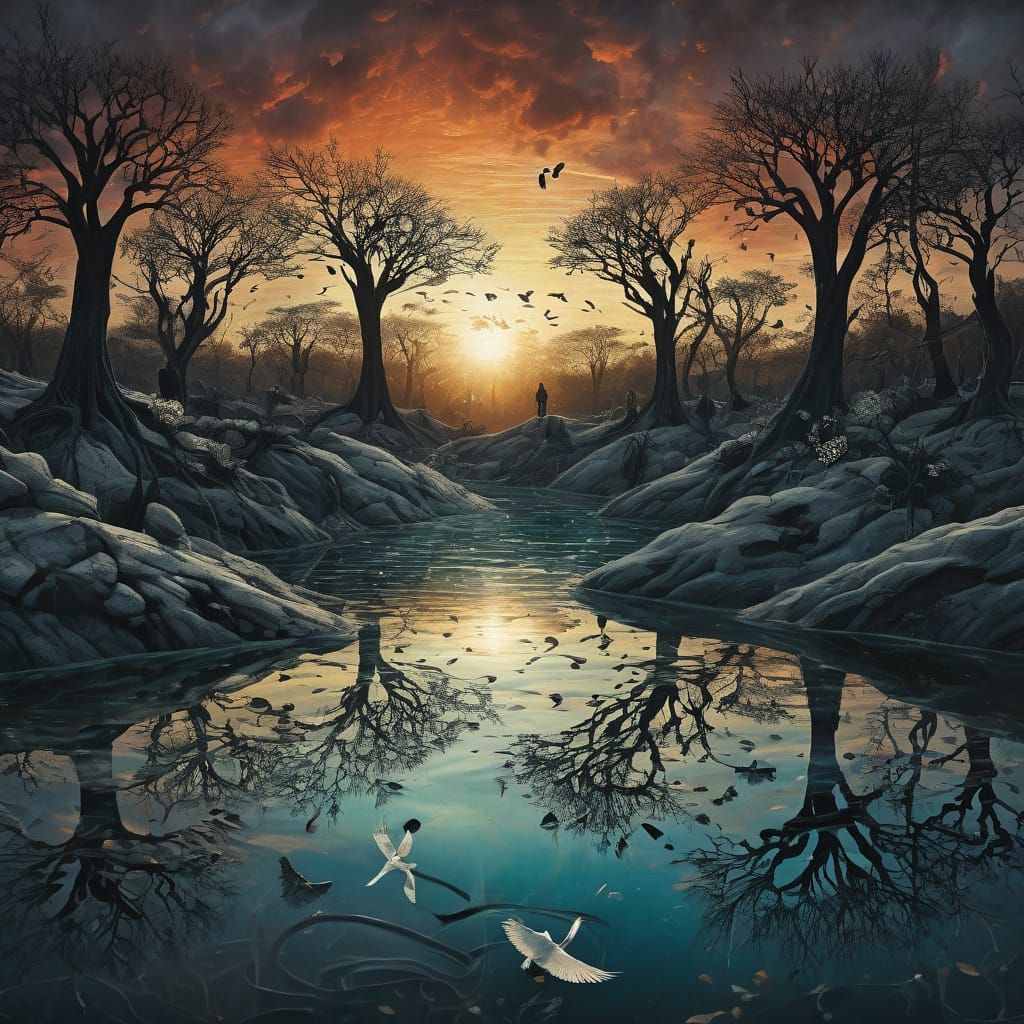 Surreal Digital Collage in Cosmic Aesthetic