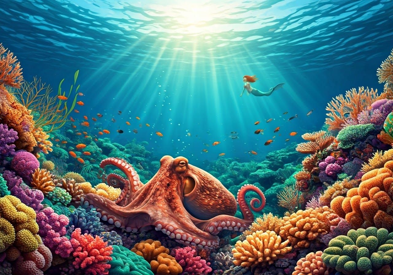 Vibrant Oceanic Landscape Photography in Impressionist Style