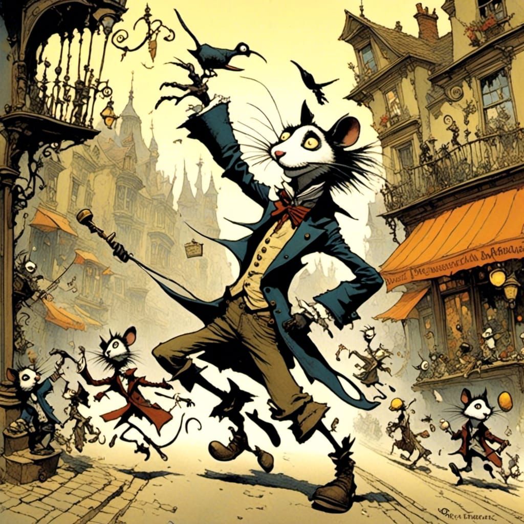 Whimsical Fantasy Character Dancing: Detailed Masterpiece