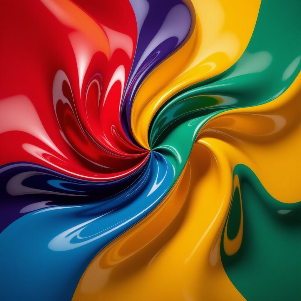 Flowing Latex Waves in Vibrant Colors