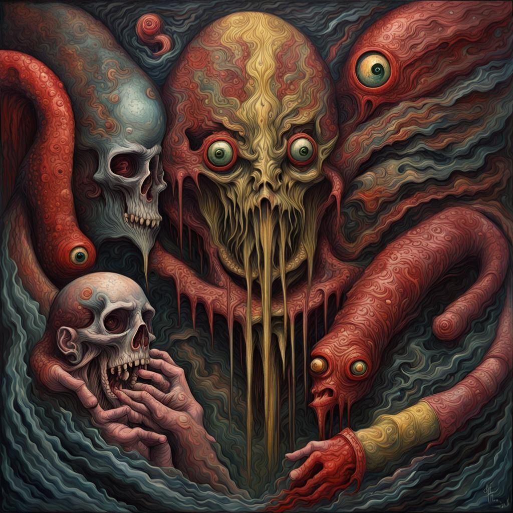 Intricate Horror Artwork: Swordleech Romance