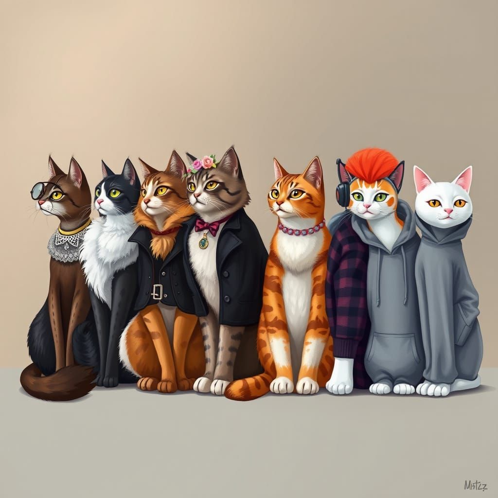 Cats Through Time: A Generational Portrait Series