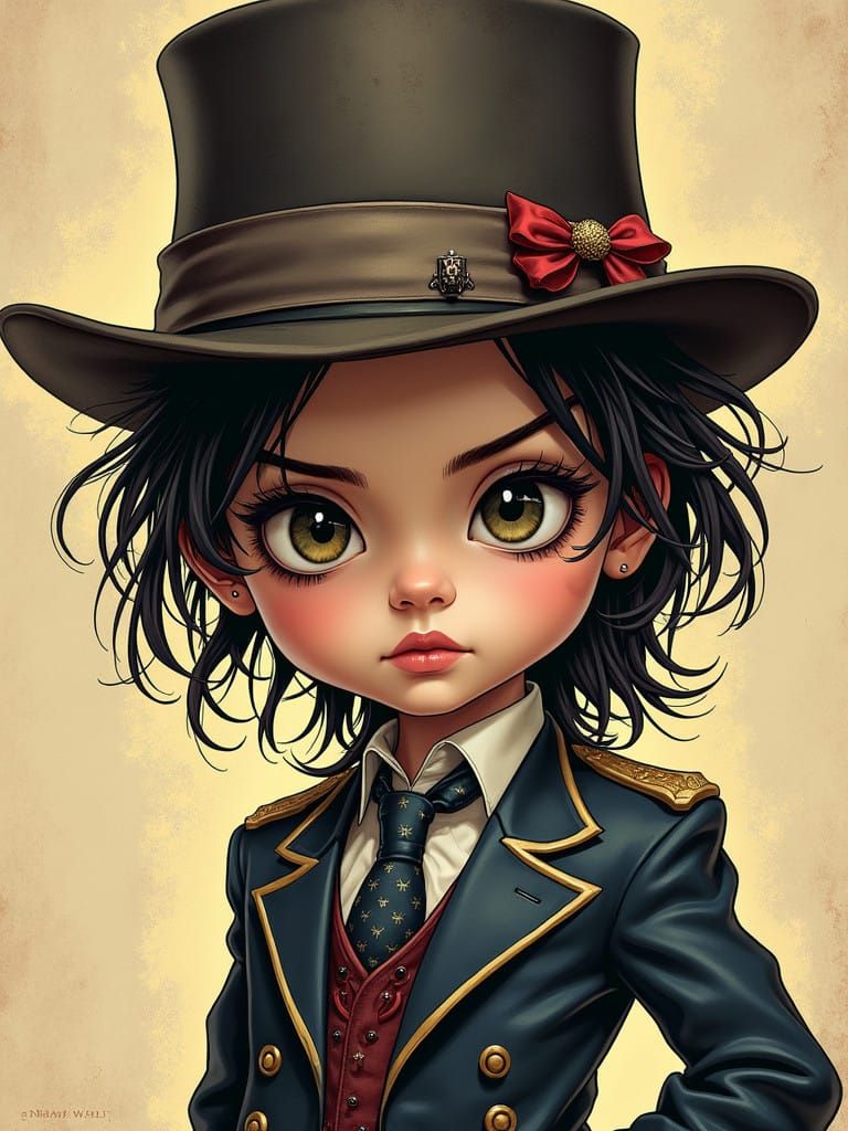 Chibi Portrait of a Legendary Actor in a Graphic Novel Aesth...