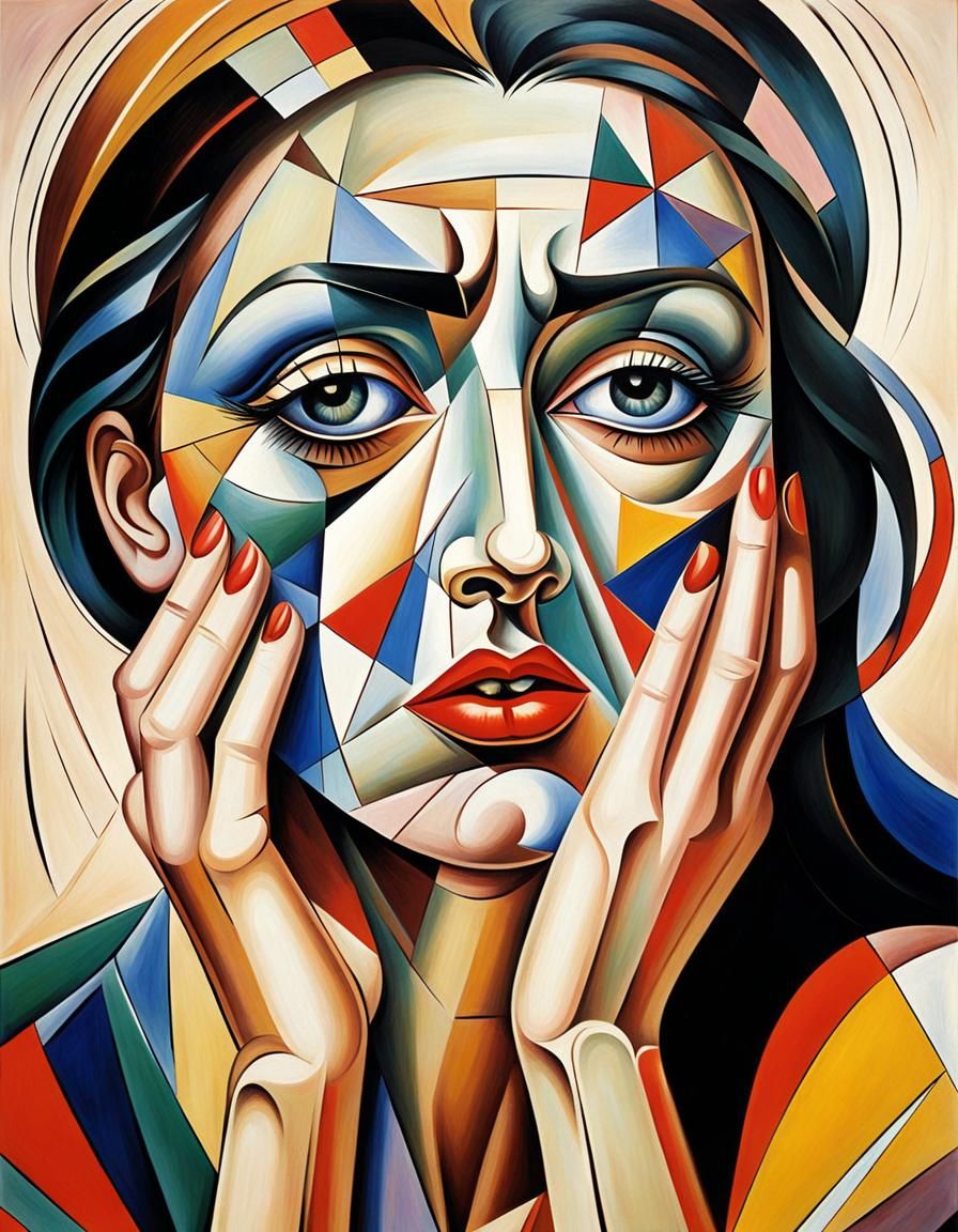 Abstract Cubist Woman's Tears