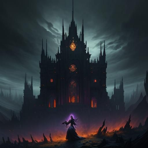 Warrior Queen in Burning Realm, Rutkowski Style