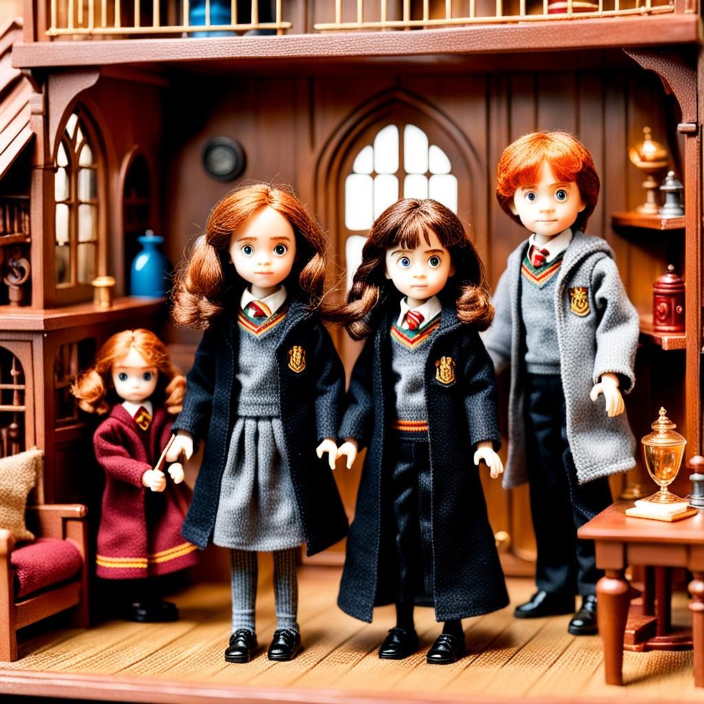 Harry Potter Dolls in a Dollhouse