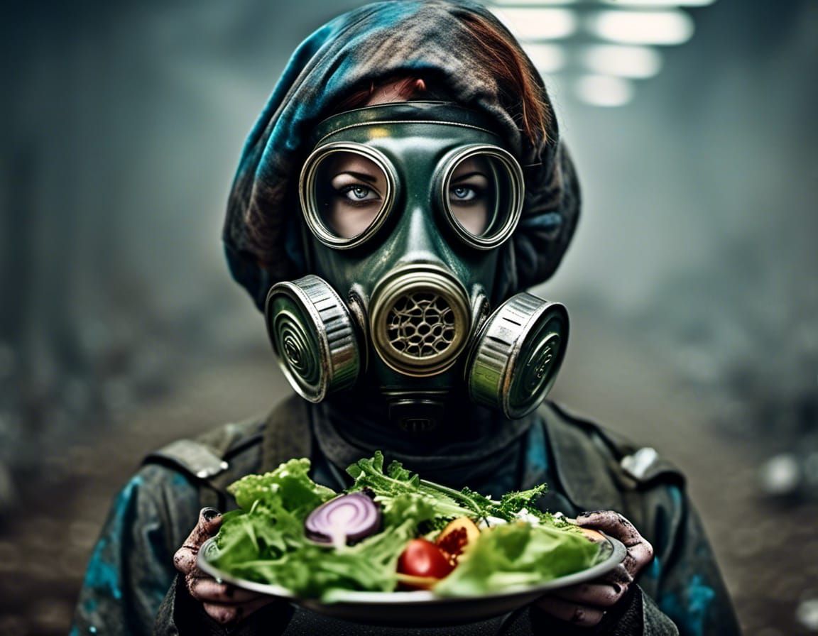 Radioactive Gas Mask Portrait in Wasteland Style