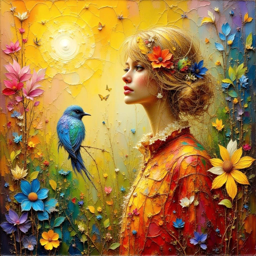 Impasto Painting of Jackson Relaxing in the Sun