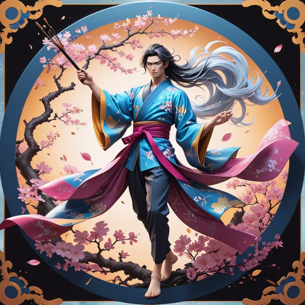 Stunning Anime-Inspired Art of a Handsome Man in Kimono