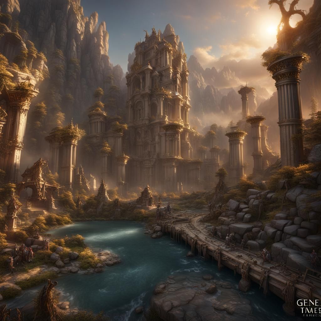 Genesis Scenes: Detailed Matte Painting in Deep Color