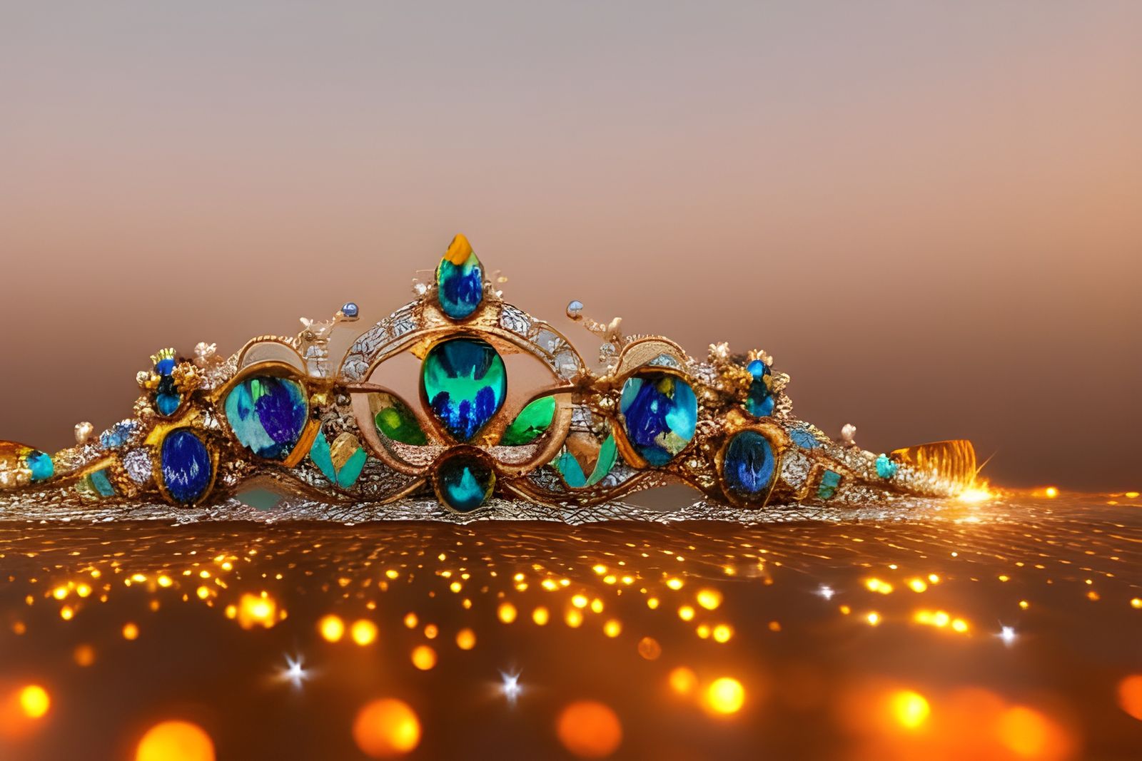 Crystal Diadem in Art Nouveau Style
