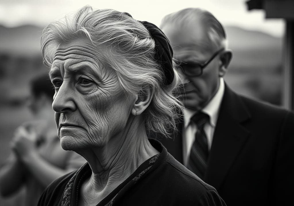 Resilient Woman in Rural California: A Black and White Portr...