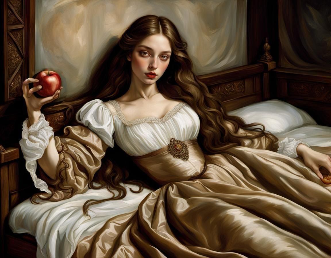 Renaissance Vampire Woman in Oil Painting Style