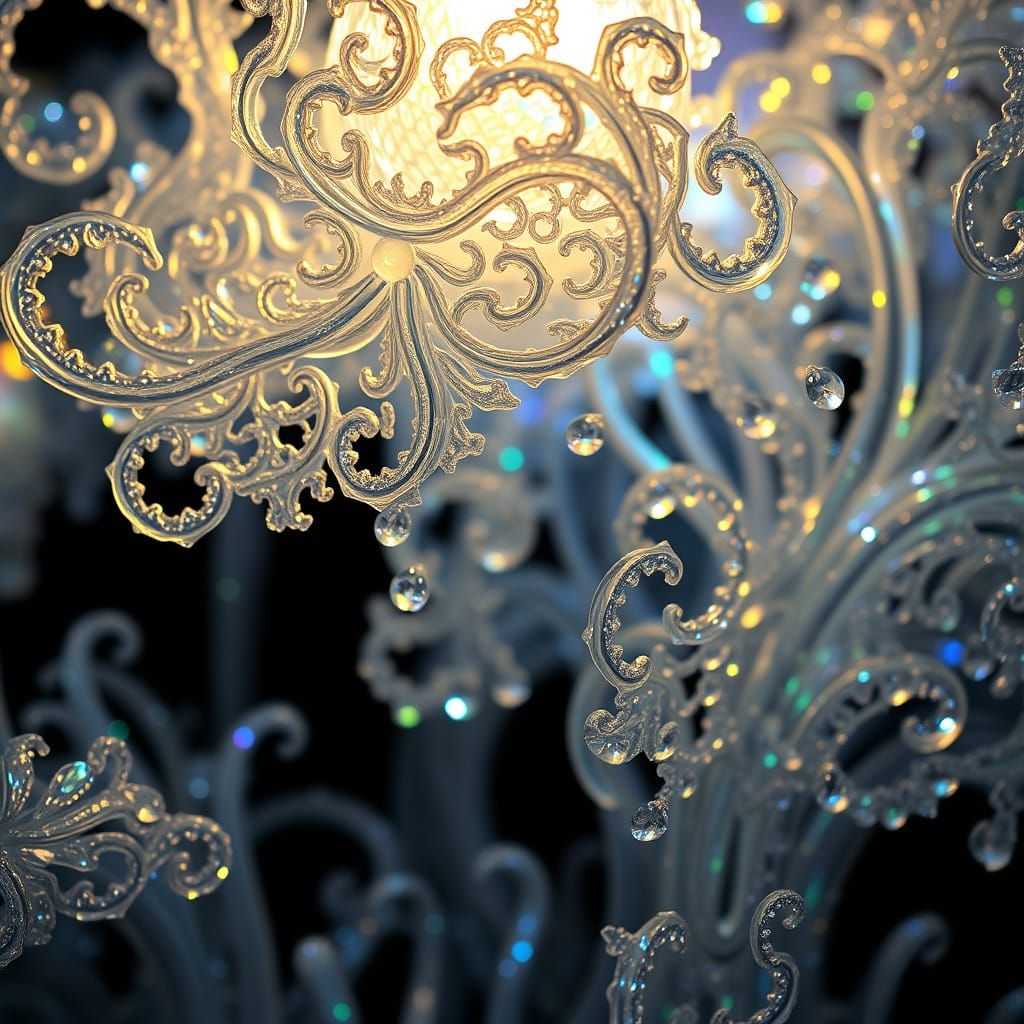 Ethereal Art Nouveau Crystal Sculpture