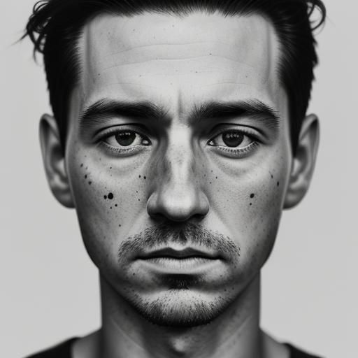 Maple Leaf Botanical Ink Drawing Portrait