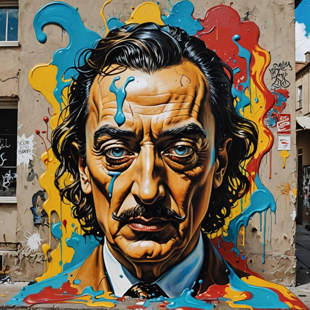 Surrealist Graffiti Art Inspired by Salvador Dali
