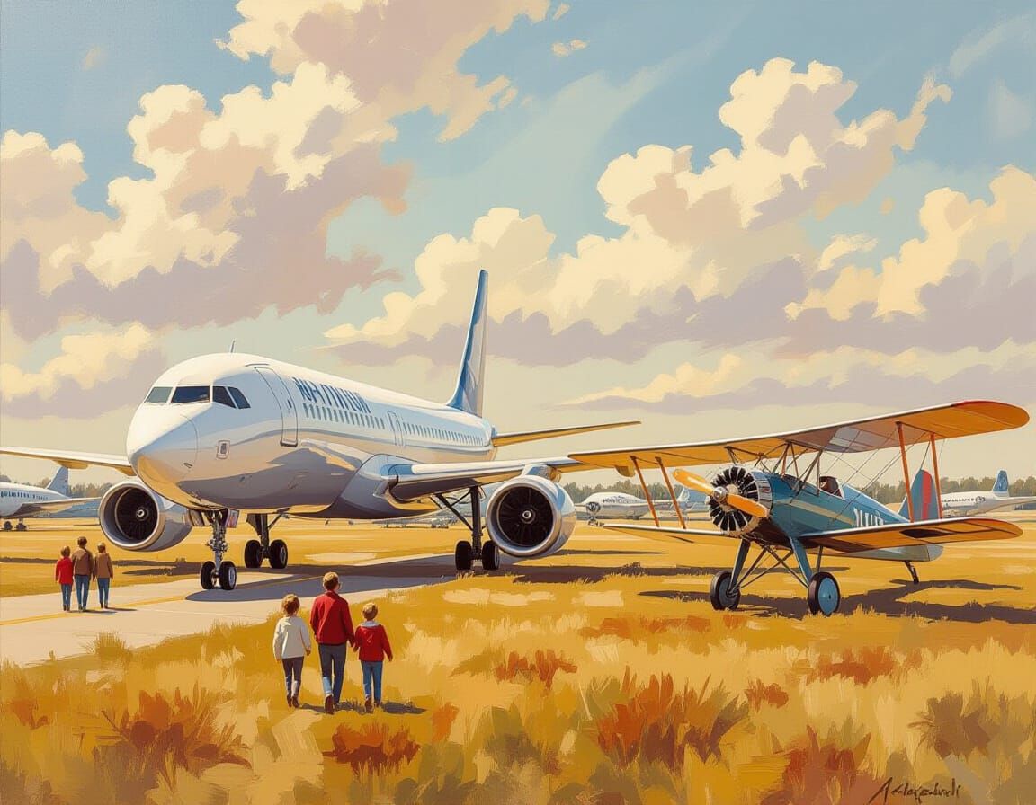 Open-Air Aviation Museum with Vintage and Modern Jets