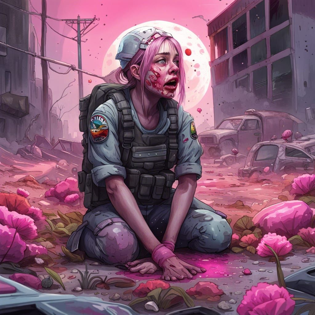 Hyperrealistic Soldier in a Post-Apocalyptic Landscape