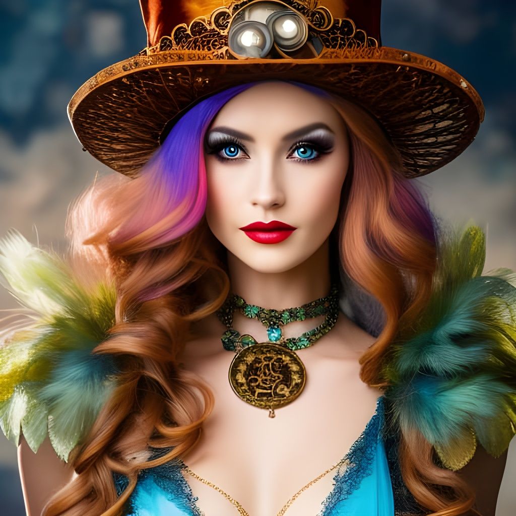Steampunk Woman in Rococo Style with Arcane Colors