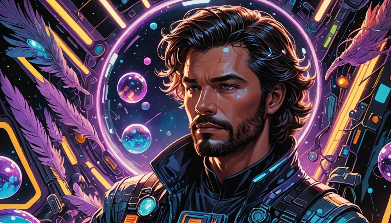 Galactic Pet Groomer Styles Space Bird in Sci-Fi Salon