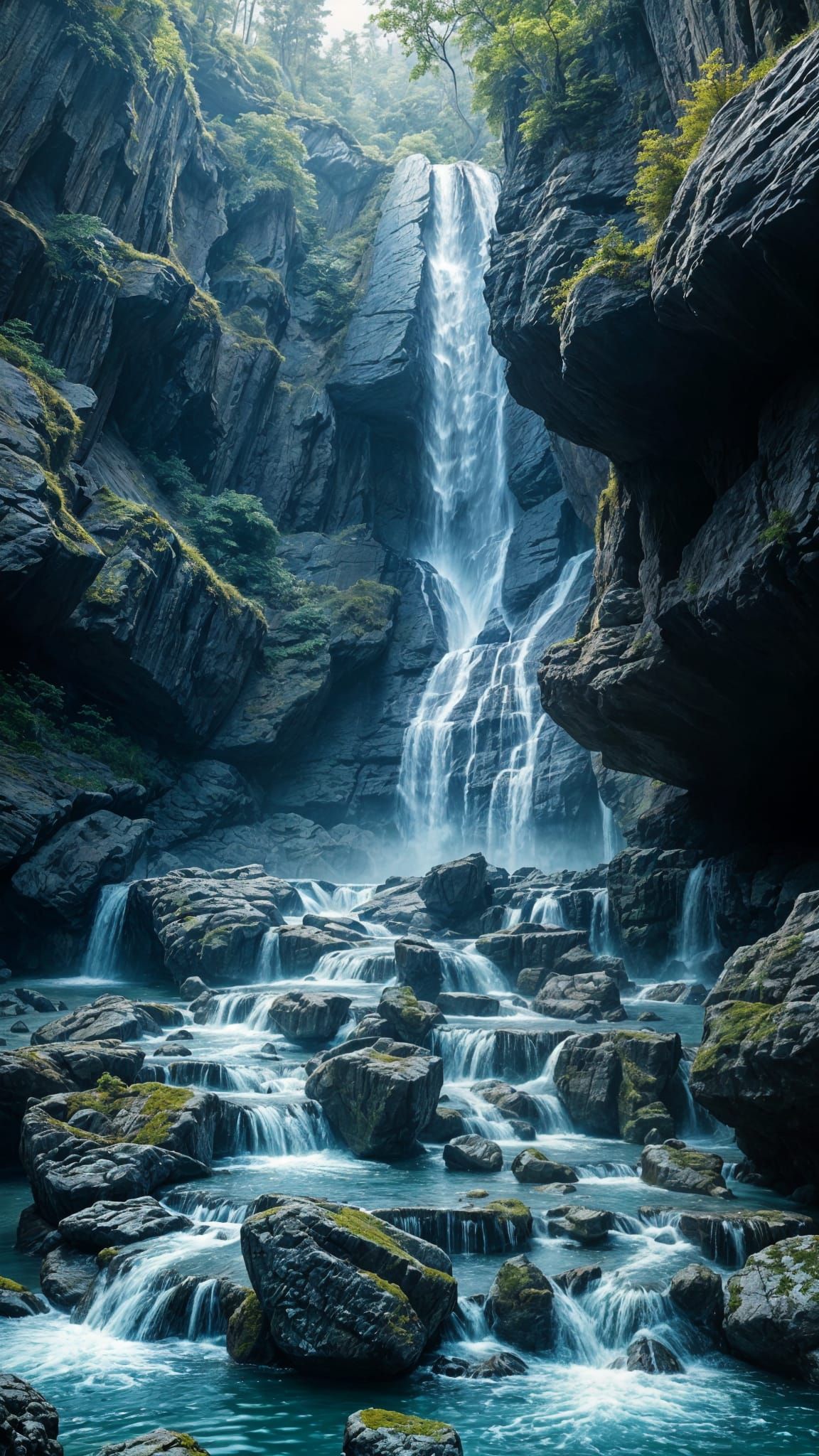 Surreal Waterfall Collage by Treece and Goossens