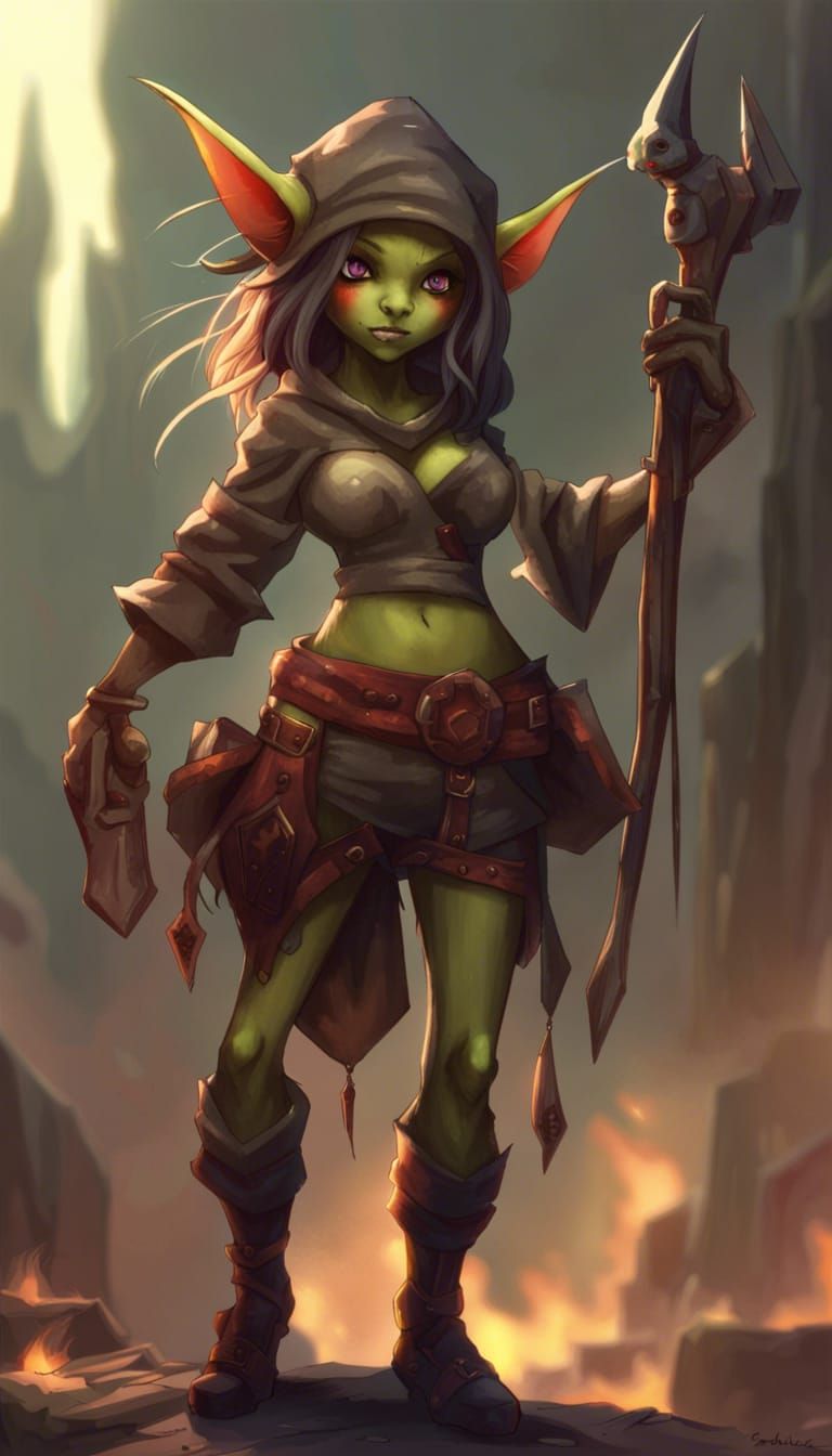 Stylized Goblin Girl Character Art