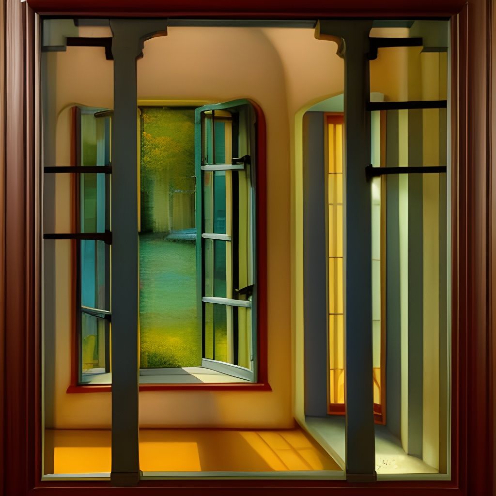Street View Through Window with 3D Shading