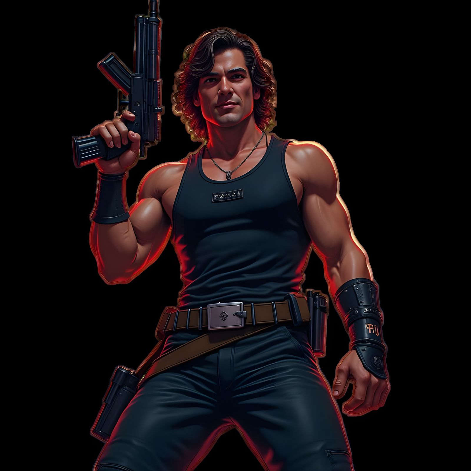 Jack Burton in Retro-Futuristic Fantasy Action Pose