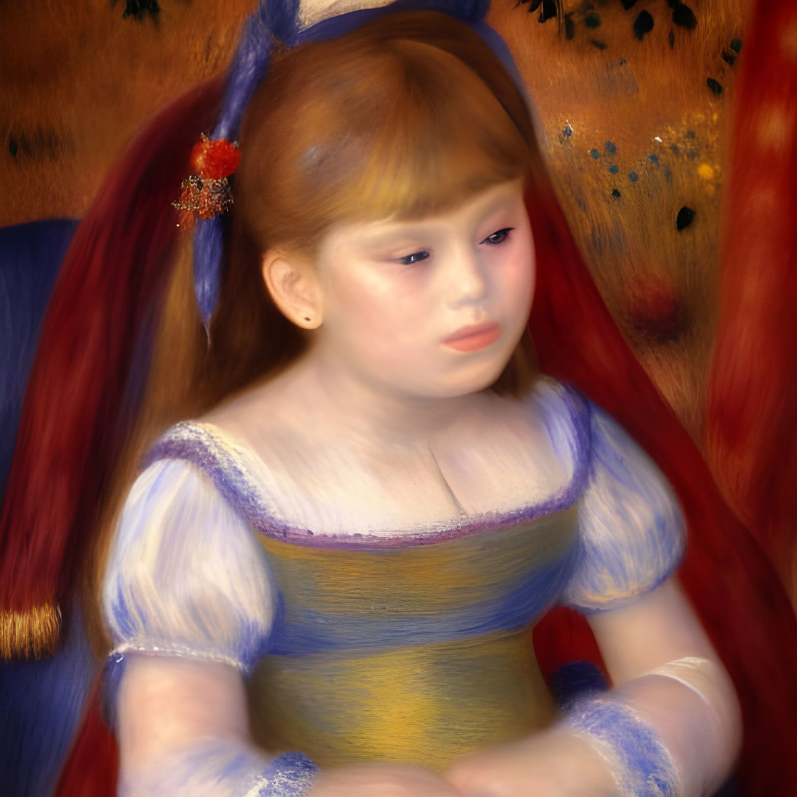 Jeanne Trehot with a new hair ornament