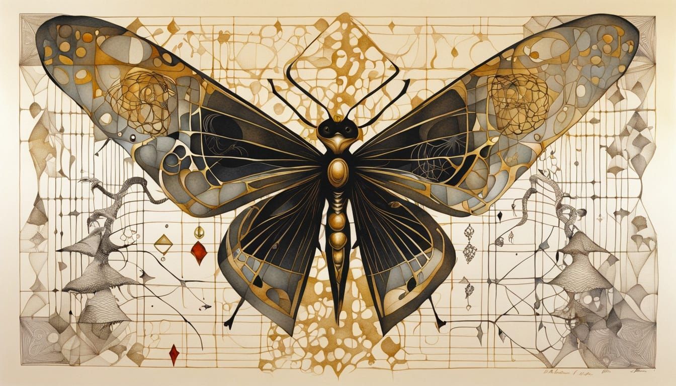 Fae Hyeroglyph With Gemstones and Bold Lines