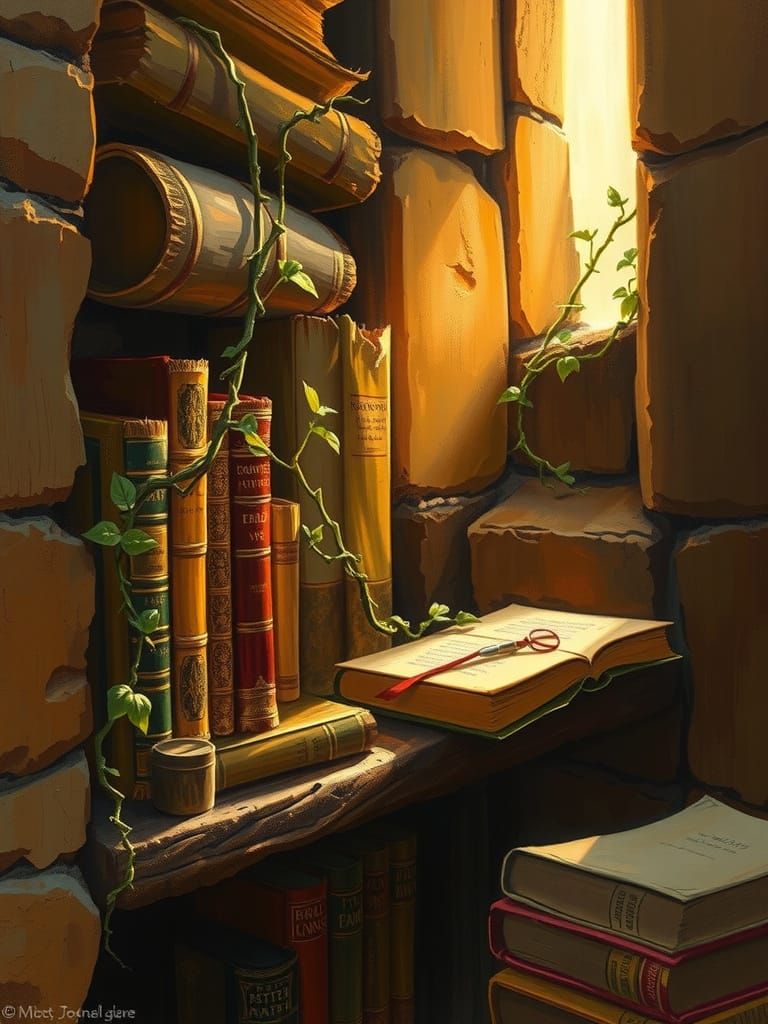 Golden Light in a Forgotten Library