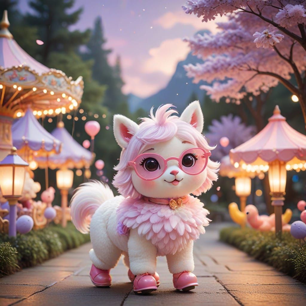 “Where marshmallow paws meet starlit giggles on a jellybean breeze.”