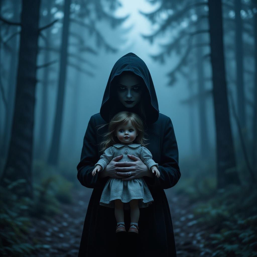 Eerie Horror Scene Unveils Dark Forest Mystery